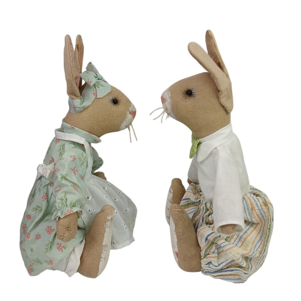 Joe Spencer Gathered Traditions Gallerie ll Patsy Rabbit & Pryce Rabbit Dolls - Picture 5 of 7